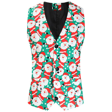 Men's Christmas Printed Vest #MJ632 - Vests | Multicolour / M