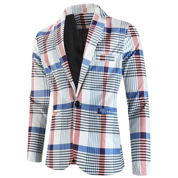 Men's Vintage Plaid Blazer #X6023