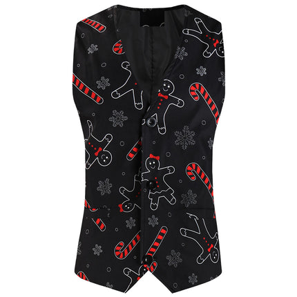 Men's Christmas Printed Vest #MJ661 - Vests | Multicolour / M