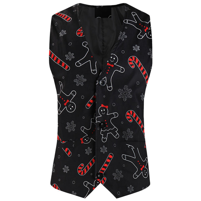 Men's Christmas Printed Vest #MJ661 - Vests | Multicolour / M