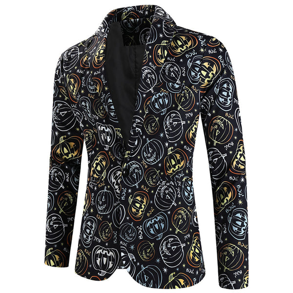 Men's Colorful Pumpkin Blazer #X122