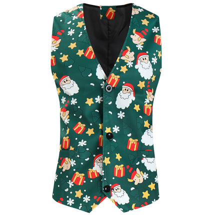Men's Christmas Printed Vest #MJ637 - Vests | Multicolour / M