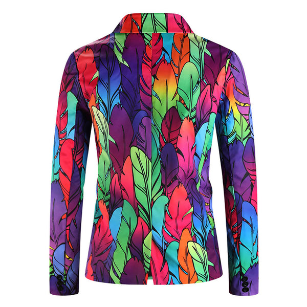 Men’s Leaf Print Blazer #X1206