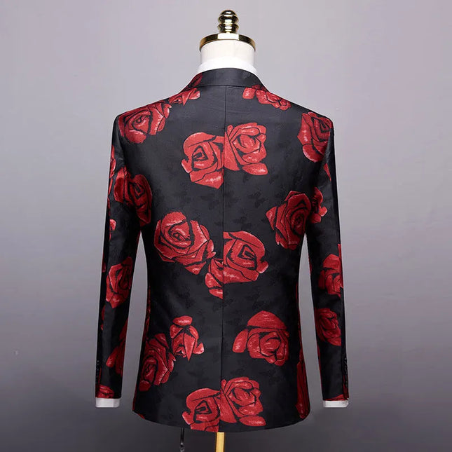 Men's Rose Print Blazer  #S7038