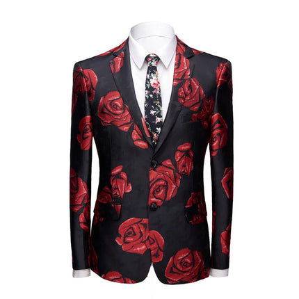 Men's Rose Print Blazer  #S7038
