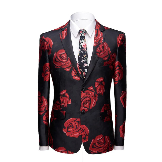 Men's Rose Print Blazer  #S7038