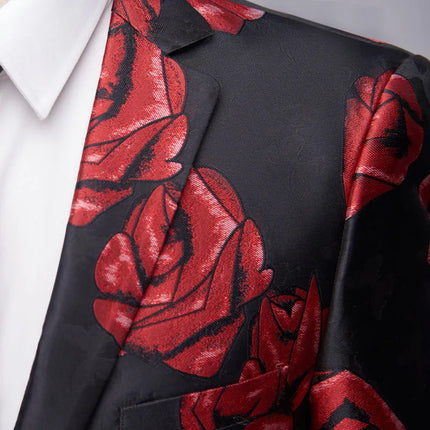Men's Rose Print Blazer  #S7038