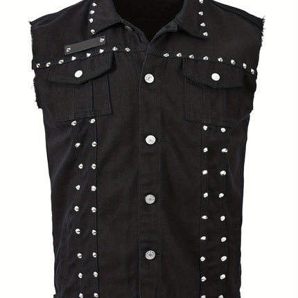Men’s Denim Rivet Vest #25625013 - Vests | Black / S