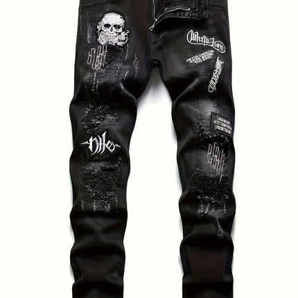 Men's Embroidered Jeans #25062184 - | Black / S