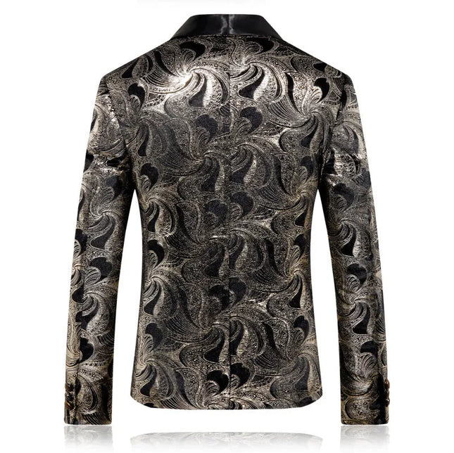 Men's Gilded Chic Tuxedo #S8587 - Dinner Jackets | Black / XS