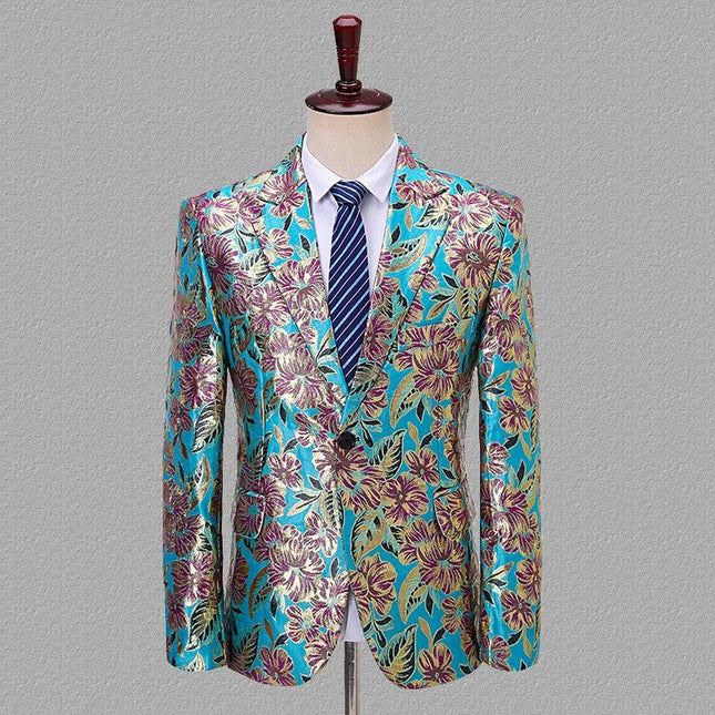 Men's Floral Embroidery Blazer  #S7011