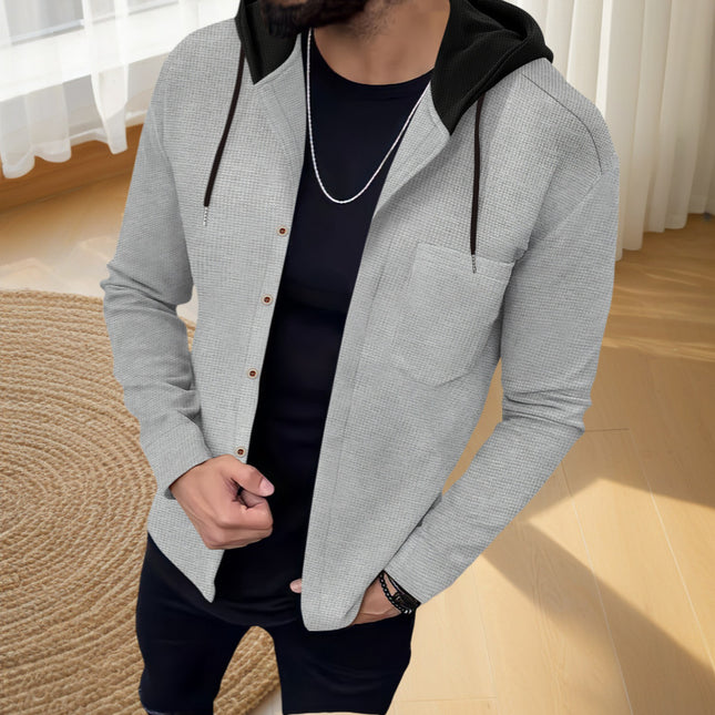 Men's Casual Waffle Hoodie #25703044 - | Blue / S