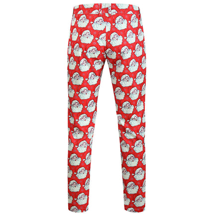 Men's Christmas Print Pants #XK643 - Pants | Red / M