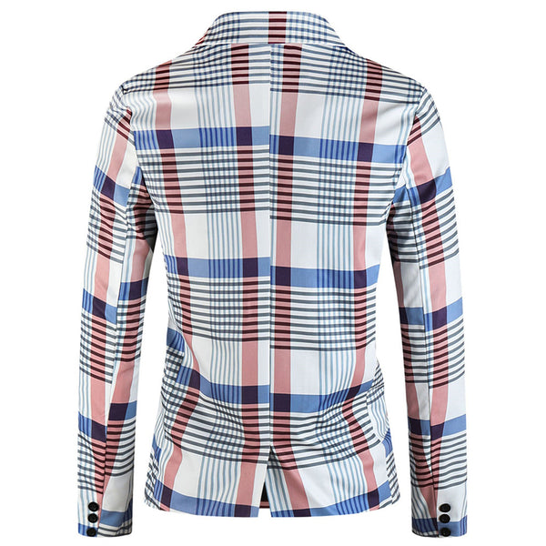 Men's Vintage Plaid Blazer #X6023