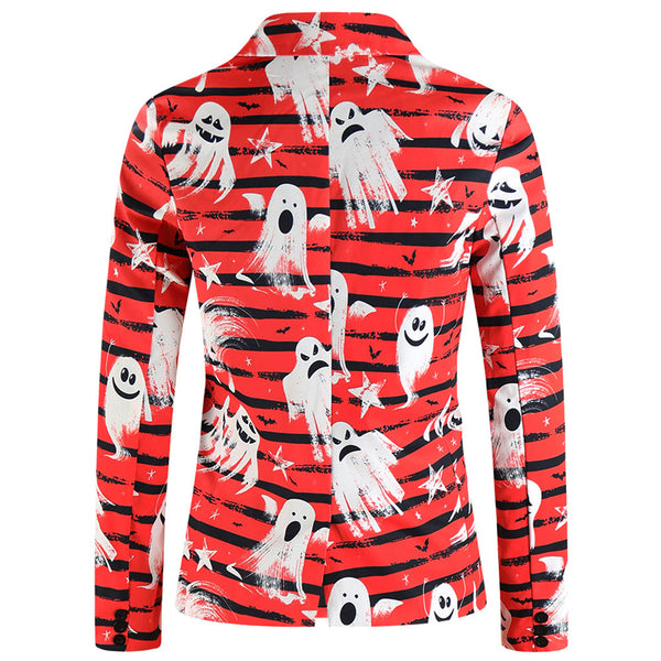 Men's Ghost Print Blazer #X124