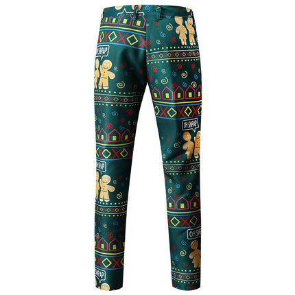Men's Vintage Christmas Print Pants #XK52 - Pants | Multicolour / M