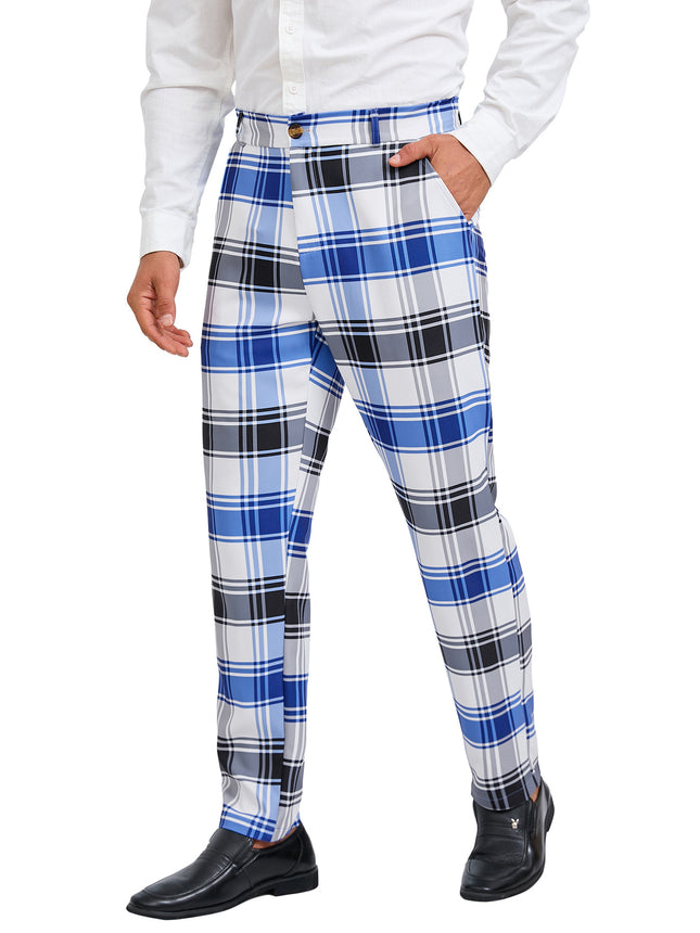 Men's Fashion Plaid Pants #25630034 - Pants | Blue / S