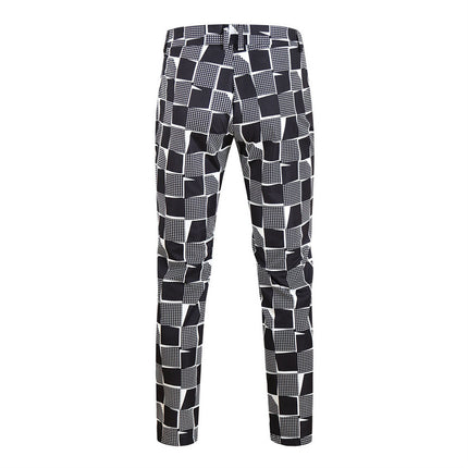 Men's Vintage Style Plaid Pants #XK1116 - Pants | Black / S