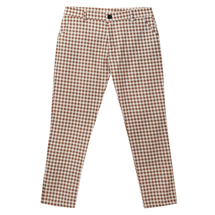 Men's Classic Plaid Pants #XK6032 - Pants | Coffee Brown / S