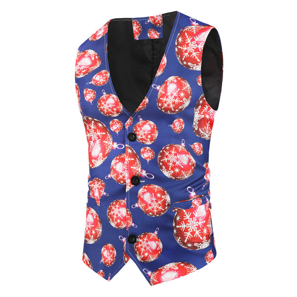 Men's Christmas Bold Print Vest #MJ029