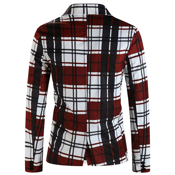 Men's Fashion Plaid Blazer #X6108