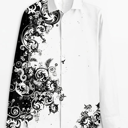 Men's Fashion Print Shirt #25625016 - | White / S