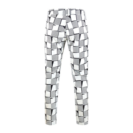 Men's Vintage Style Plaid Pants #XK1116 - Pants | Black / S