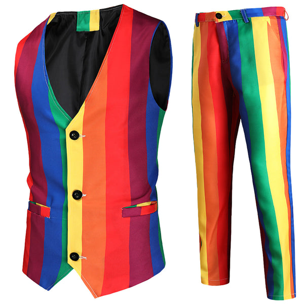Men's Rainbow Vest Suit