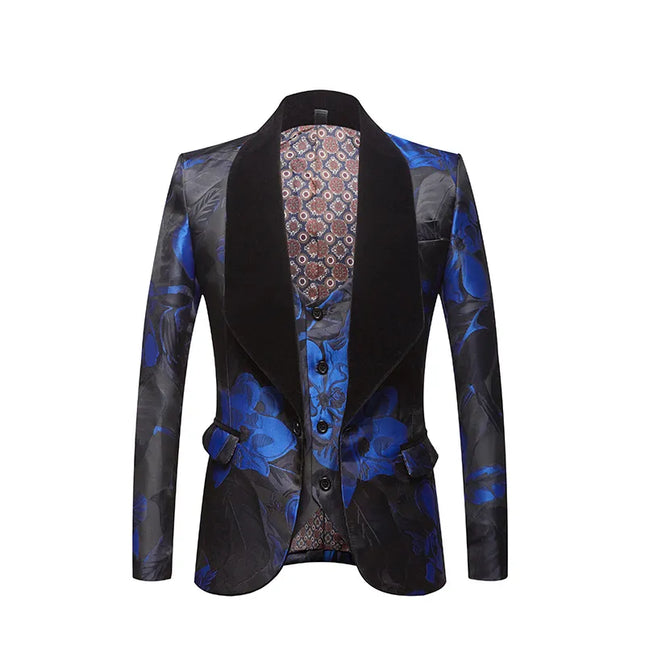 Men's Painted Jacquard 3-Piece Suit  #S8502