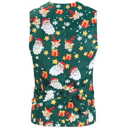 Men's Christmas Printed Vest #MJ637 - Vests | Multicolour / M