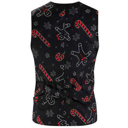 Men's Christmas Printed Vest #MJ661 - Vests | Multicolour / M