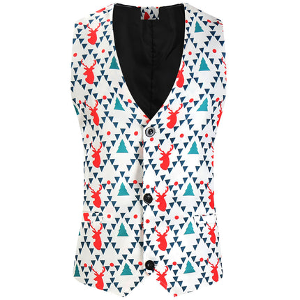Men's Geometric Print Vest #MJ627 - Vests | Multicolour / M