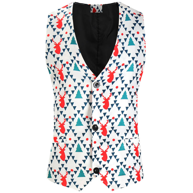 Men's Geometric Print Vest #MJ627 - Vests | Multicolour / M