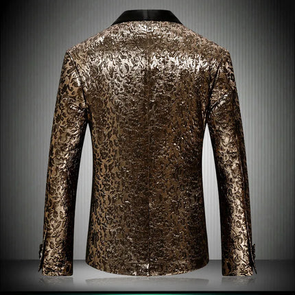 Men's Gilded Elegance Tuxedo #S8588 - Blazers | Golden / XS
