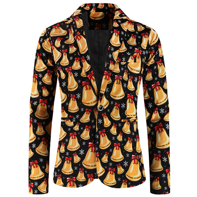 Men's Christmas Bell Blazer #X650 - Blazers | Multicolour / M