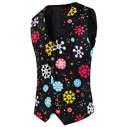 Men's Colorful Printed Vest #MJ653 - Vests | Multicolour / M
