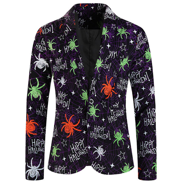 Men's Spider Print Blazer #X123