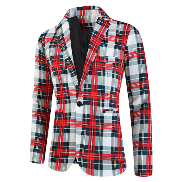 Men’s Checkered Blazer #X6009