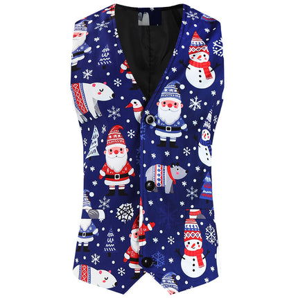 Men's Christmas Printed Vest #MJ657 - Vests | Multicolour / M