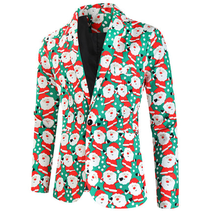 Men's Christmas Print Blazer #X632 - Blazers | Multicolour / M