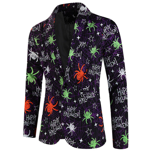 Men's Spider Print Blazer #X123