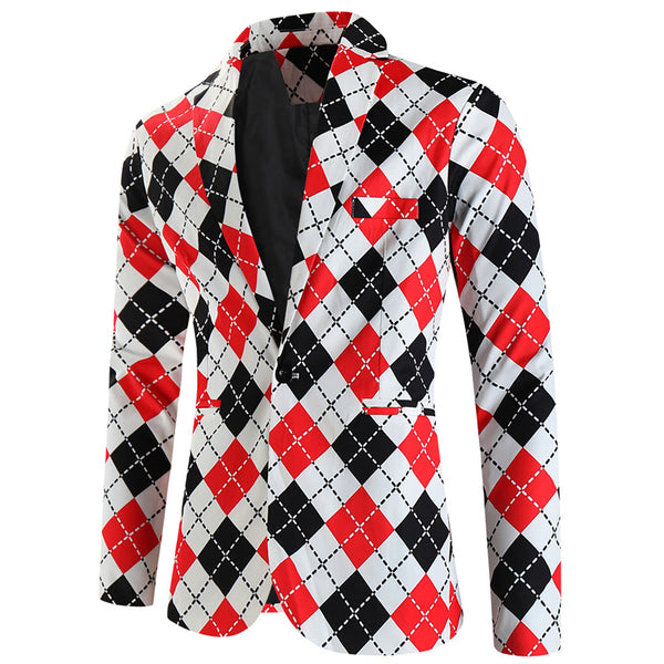 Men's Diamond Pattern Blazer #X6109