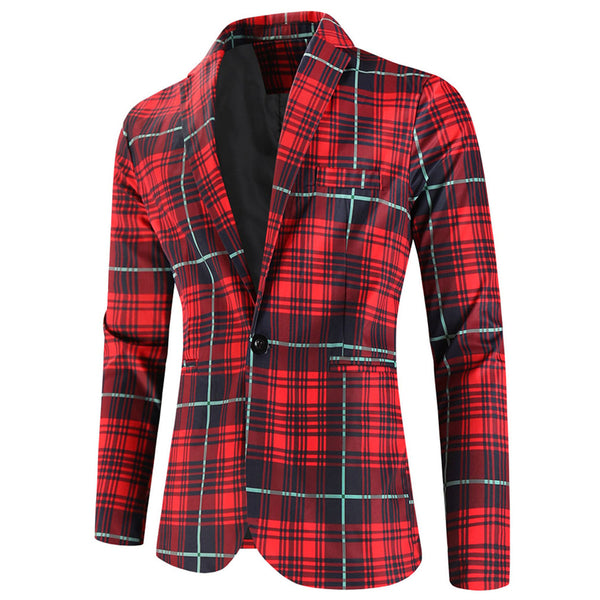 Men's Wide Plaid Blazer #X6206