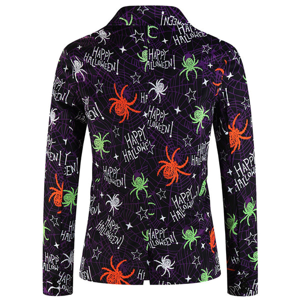 Men's Spider Print Blazer #X123