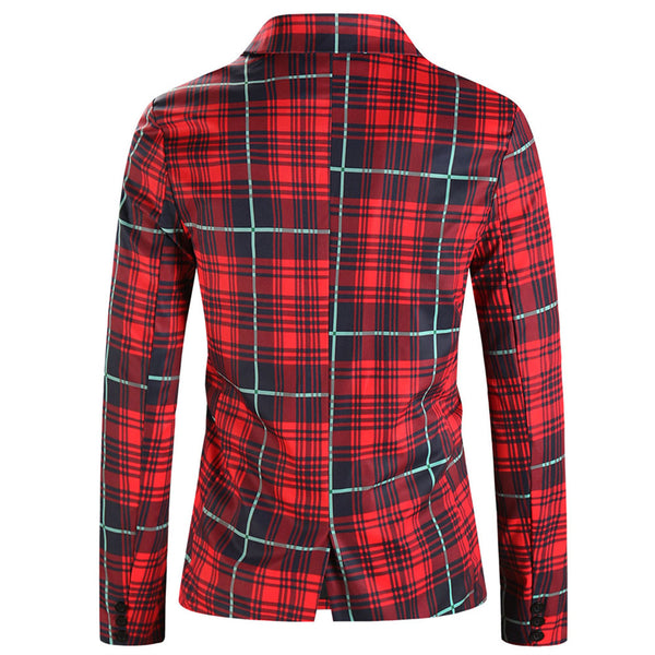 Men's Wide Plaid Blazer #X6206