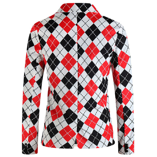 Men's Diamond Pattern Blazer #X6109