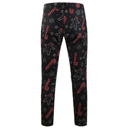 Men's Christmas Print Pants #XK661 - Pants | Black / M