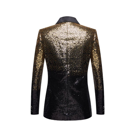 Men's Golden Multicolor Sequins Blazer #S8051 - Blazers | Color1 / XS