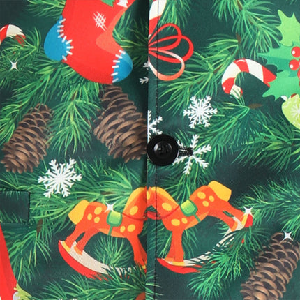 Men's Christmas Print Vest #MJ629 - Vests | Multicolour / M