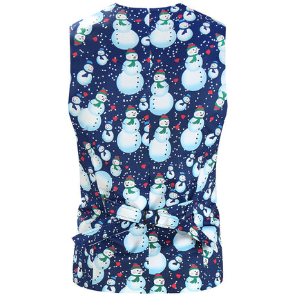 Men's Christmas Snowman Vest #MJ645 - Vests | Multicolour / M